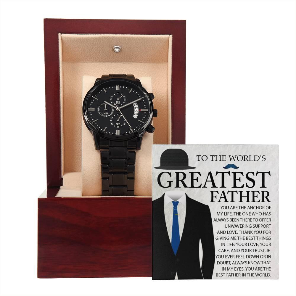 Dad Gift - You Are The Anchor in my Life - Black Chronograph Watch