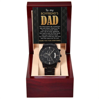 Boyfriend's Dad Chronograph Wrist Watch You Gave Me A Gracious Man Father's Day Birthday Gift