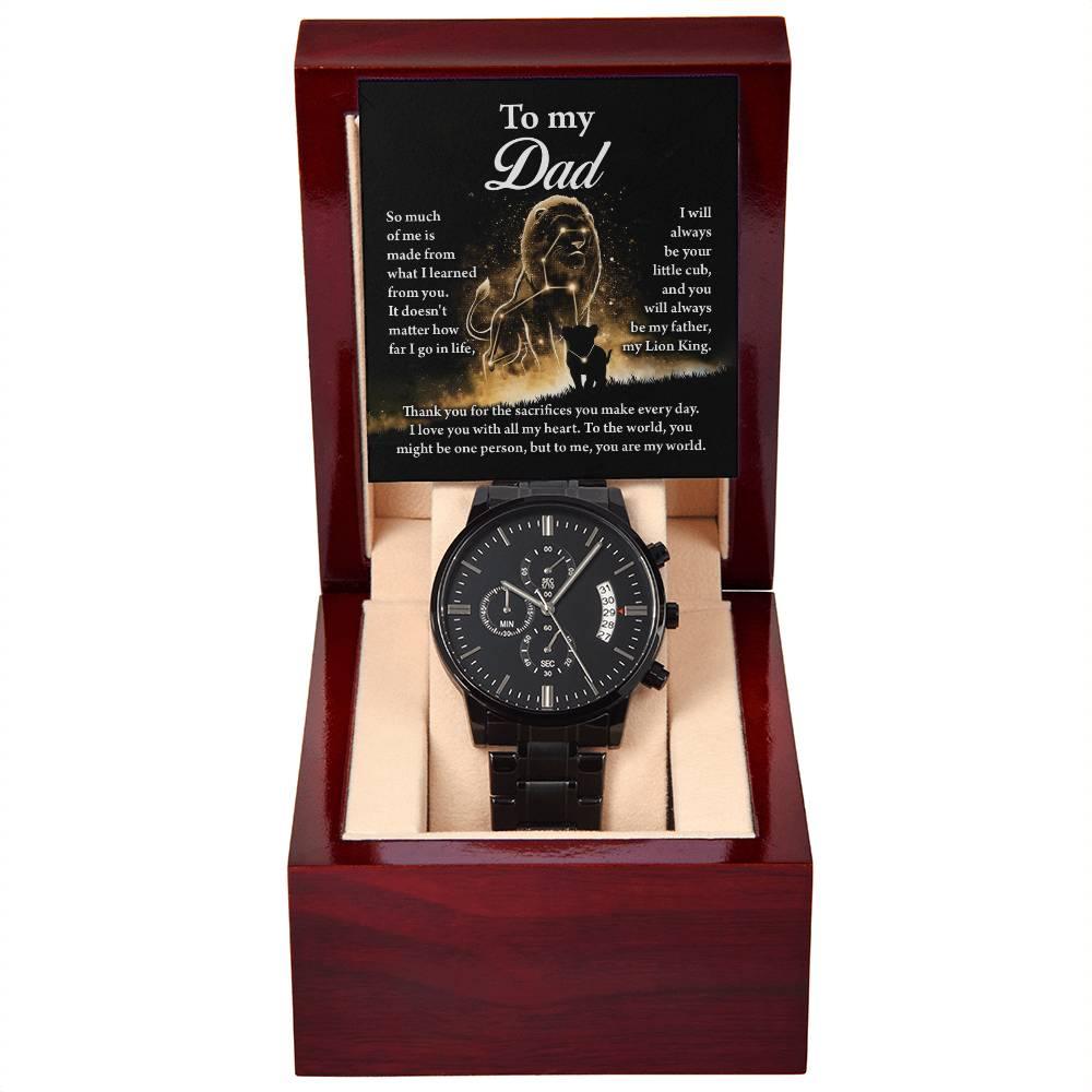 Dad Gift - My Lion King - Black Chronograph Watch