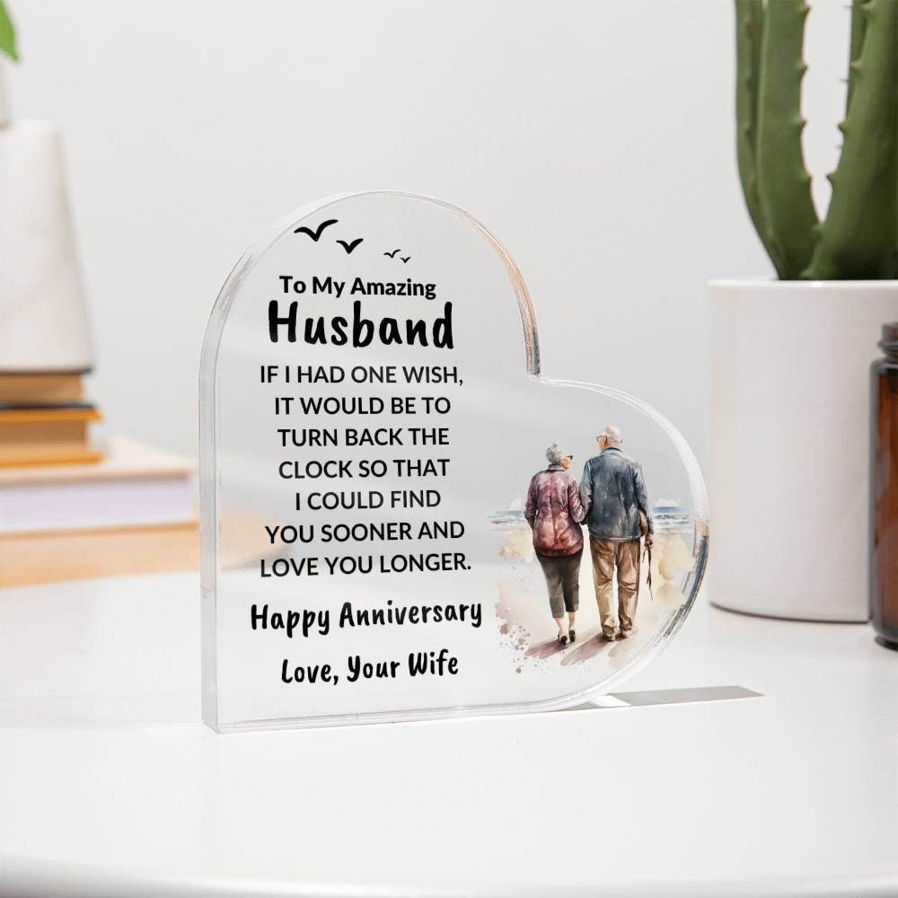 Husband Anniversary Gift Wish I Can Turn Back Time Acrylic Plaque