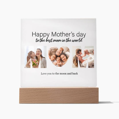 Custom MOM Photo Collage Acrylic Plaque Mother's Day Birthday Gift