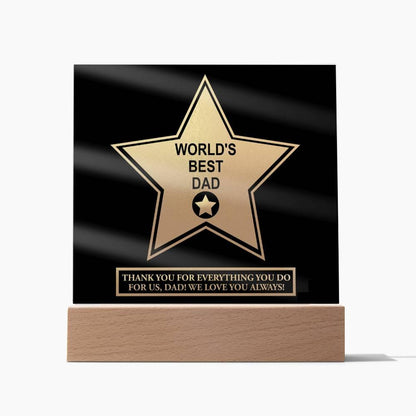 Gift For Dad - World's Best Dad Award Acrylic Plaque