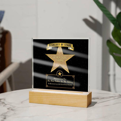 Father's Day Award for Best Father in the Galaxy Acrylic Plaque