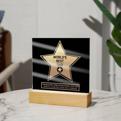 Gift For Dad - World's Best Dad Award Acrylic Plaque