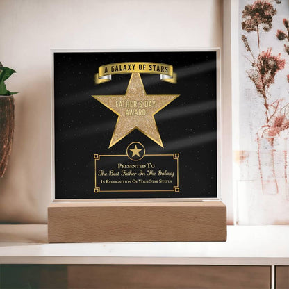 Father's Day Award for Best Father in the Galaxy Acrylic Plaque