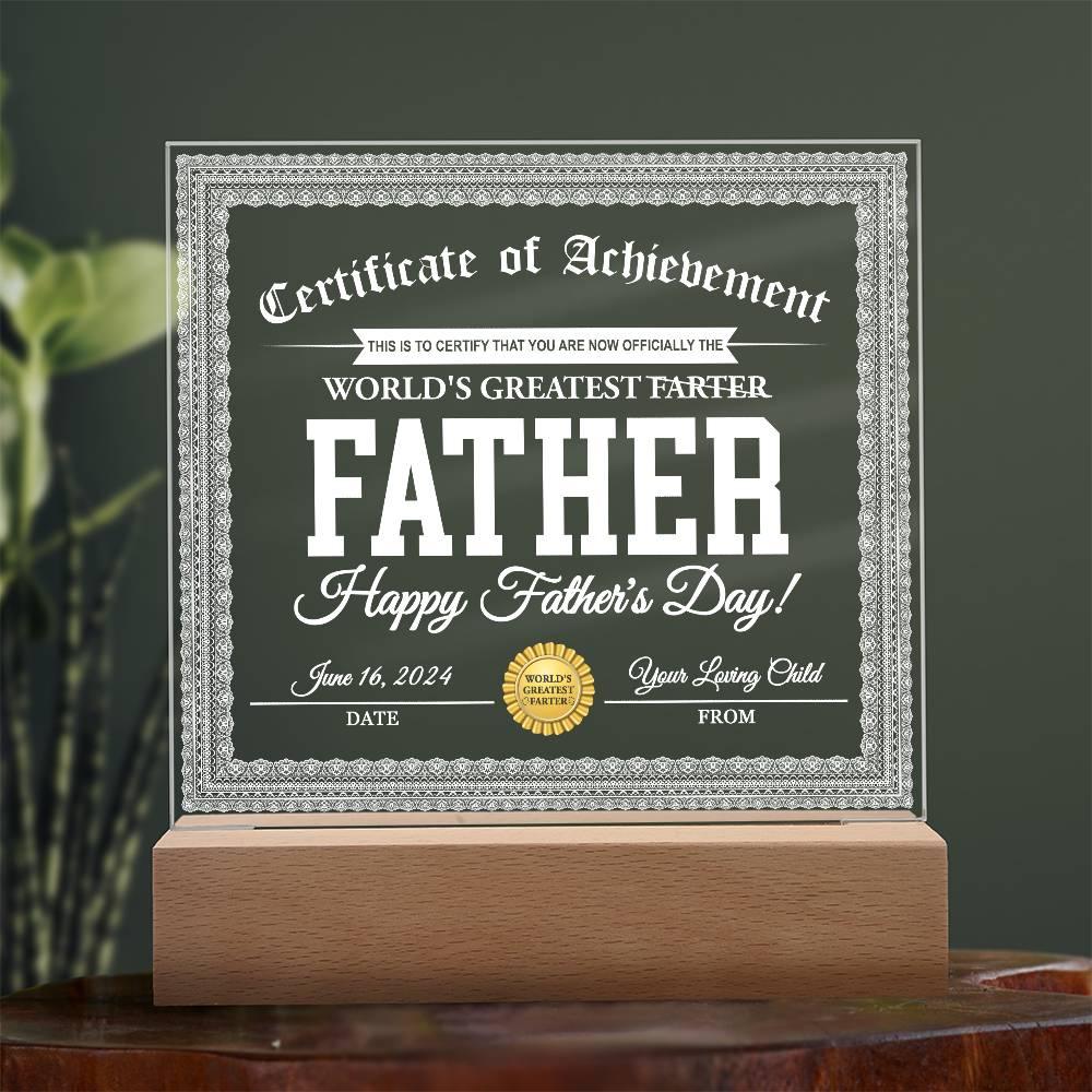 Dad Gift - World's Greatest Farter Funny Personalized Acrylic Plaque