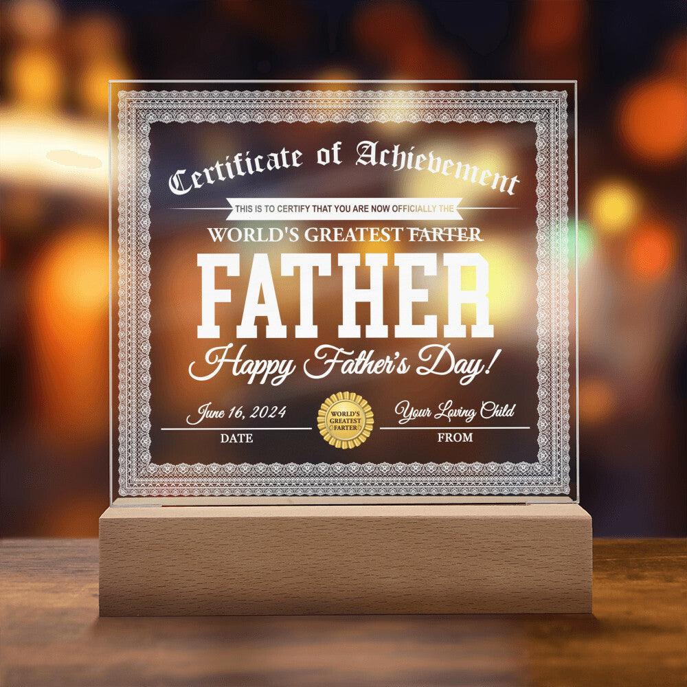 Dad Gift - World's Greatest Farter Funny Personalized Acrylic Plaque