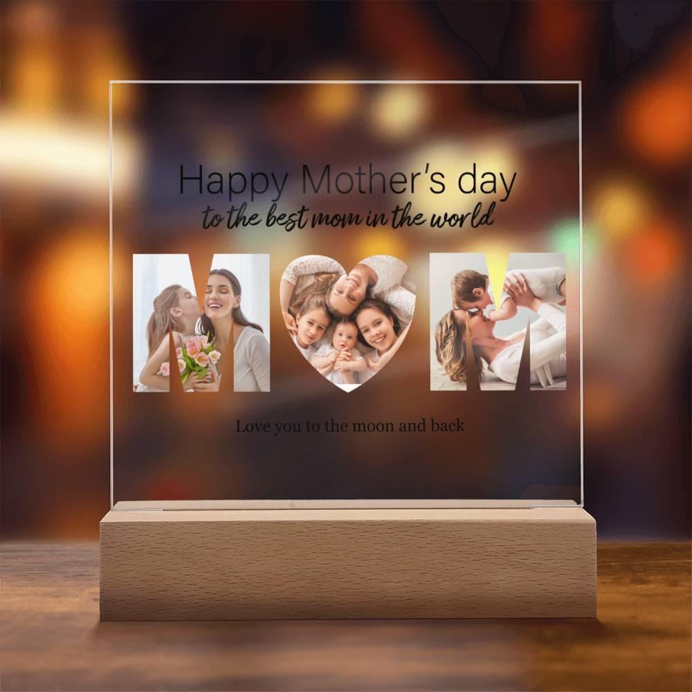 Custom MOM Photo Collage Acrylic Plaque Mother's Day Birthday Gift