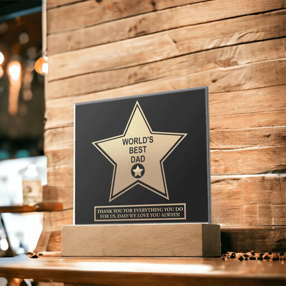 Gift For Dad - World's Best Dad Award Acrylic Plaque