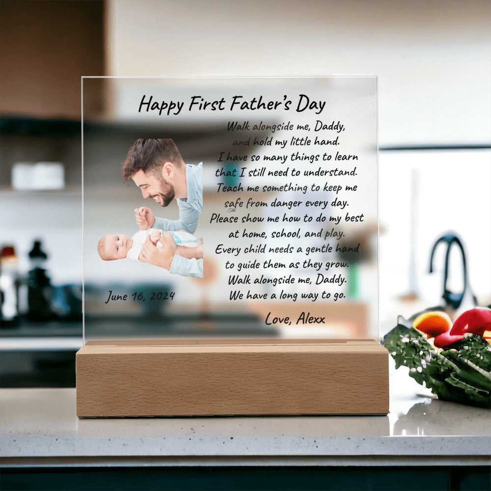 First Father's Day Custom Photo Upload Acrylic Plaque