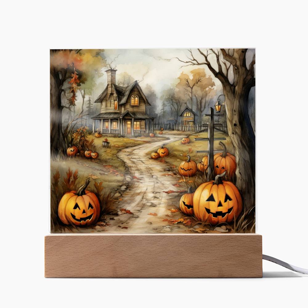 Creepy Halloween Mansion Acrylic Art