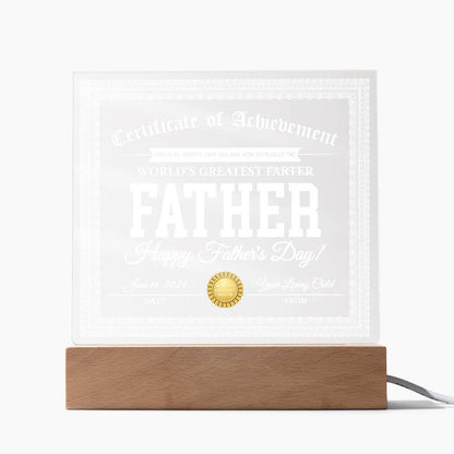 Dad Gift - World's Greatest Farter Funny Personalized Acrylic Plaque