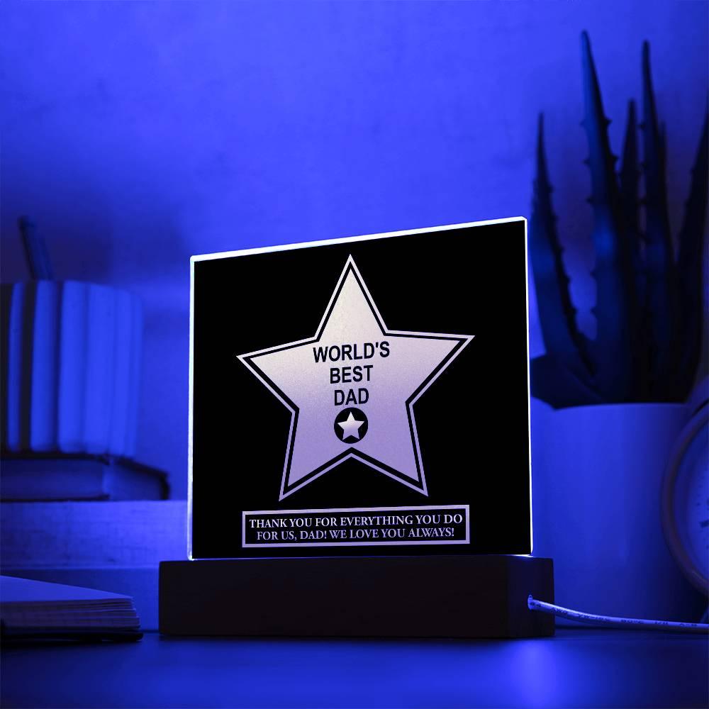 Gift For Dad - World's Best Dad Award Acrylic Plaque