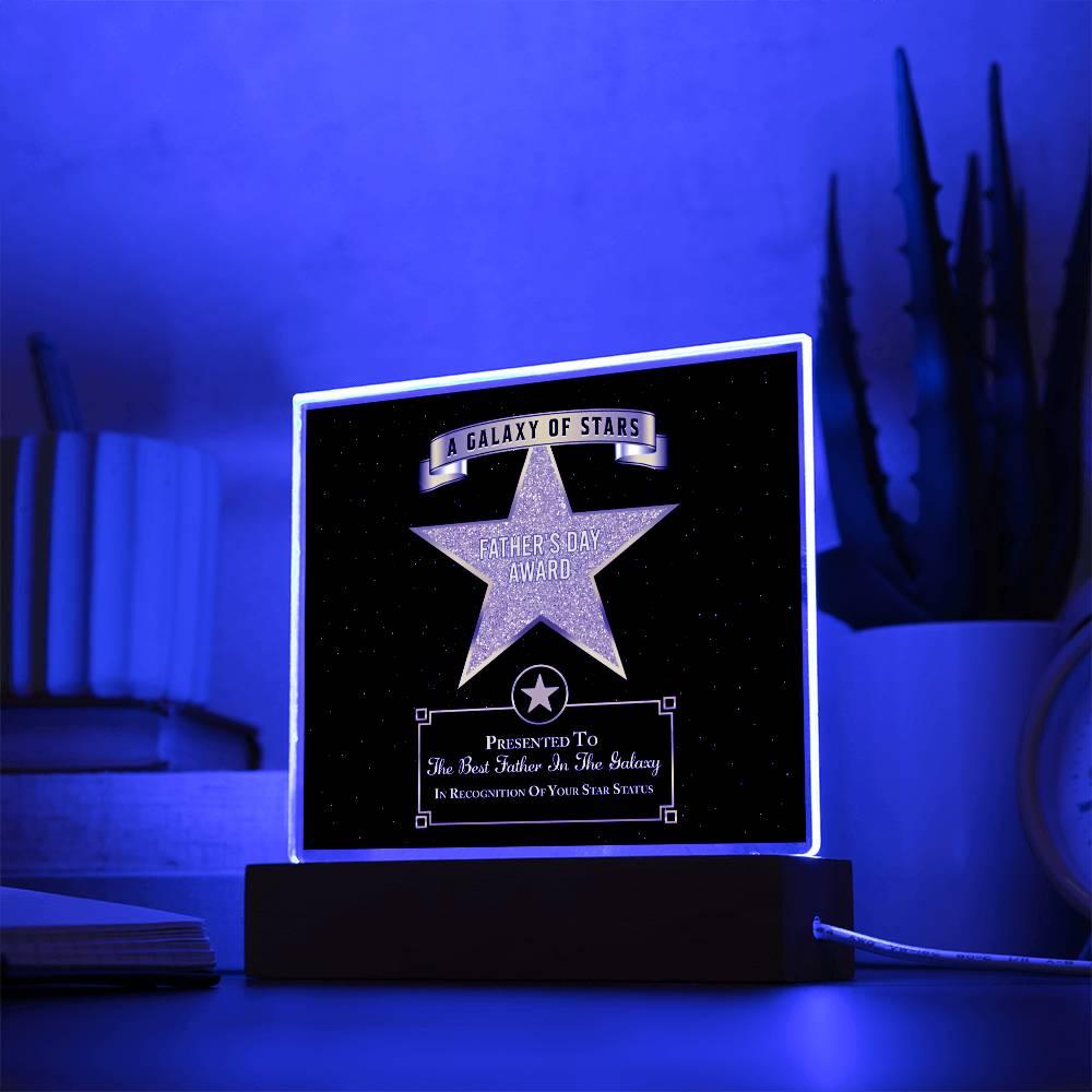 Father's Day Award for Best Father in the Galaxy Acrylic Plaque