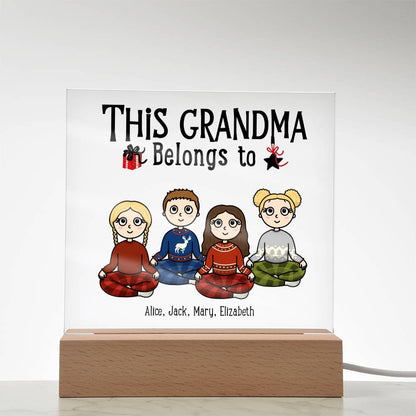 Grandmother Personalized Gift From Grandkids Acrylic Plaque