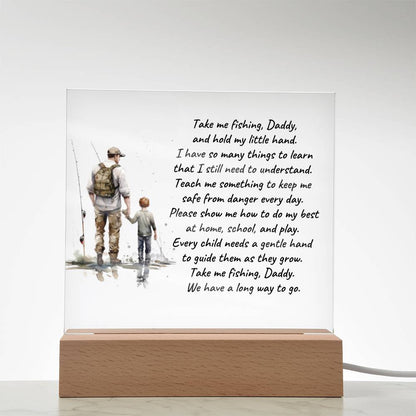 Father and Son Take me Fishing Daddy Personalized Acrylic Plaque