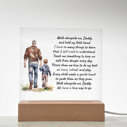 Father and Son Walk Alongside Me, Daddy Personalized Acrylic Plaque