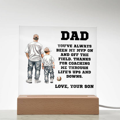 Father and Son Baseball Personalized Acrylic Plaque