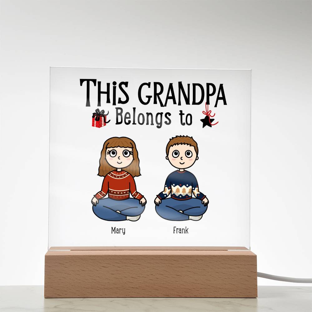 Grandfather Gift Personalized Grandkids Acrylic Plaque