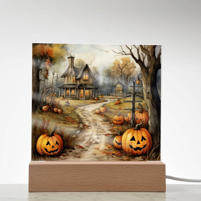 Creepy Halloween Mansion Acrylic Art