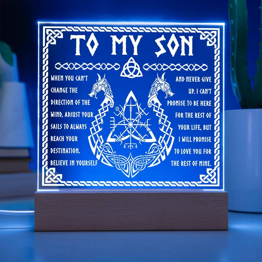 Gift for Son Inspirational Acrylic Plaque Never Give Up