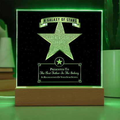 Father's Day Award for Best Father in the Galaxy Acrylic Plaque