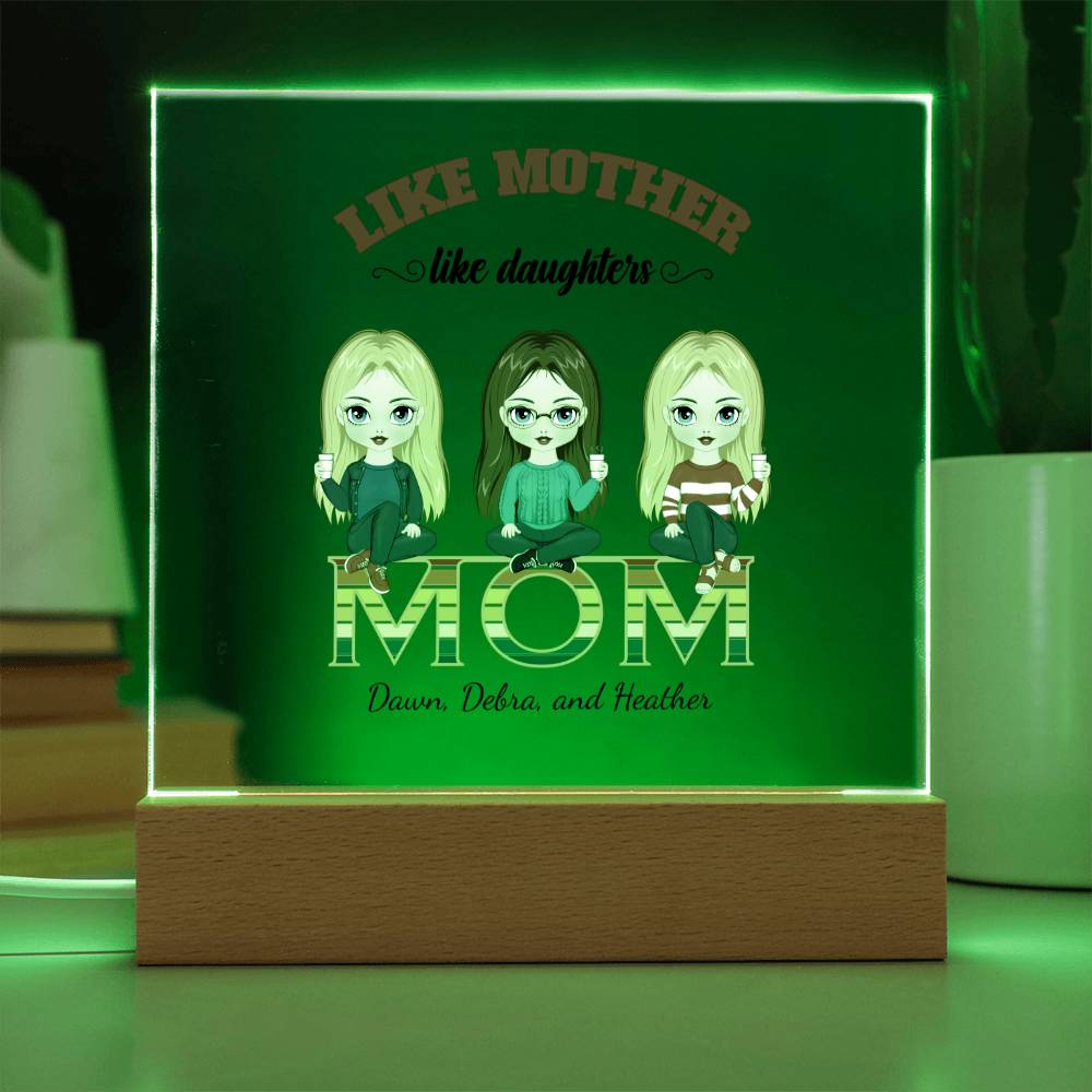 Mom Personalized Acrylic Plaque Like Mother Like Daughter