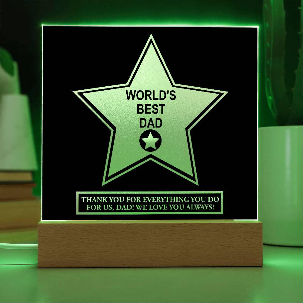 Gift For Dad - World's Best Dad Award Acrylic Plaque