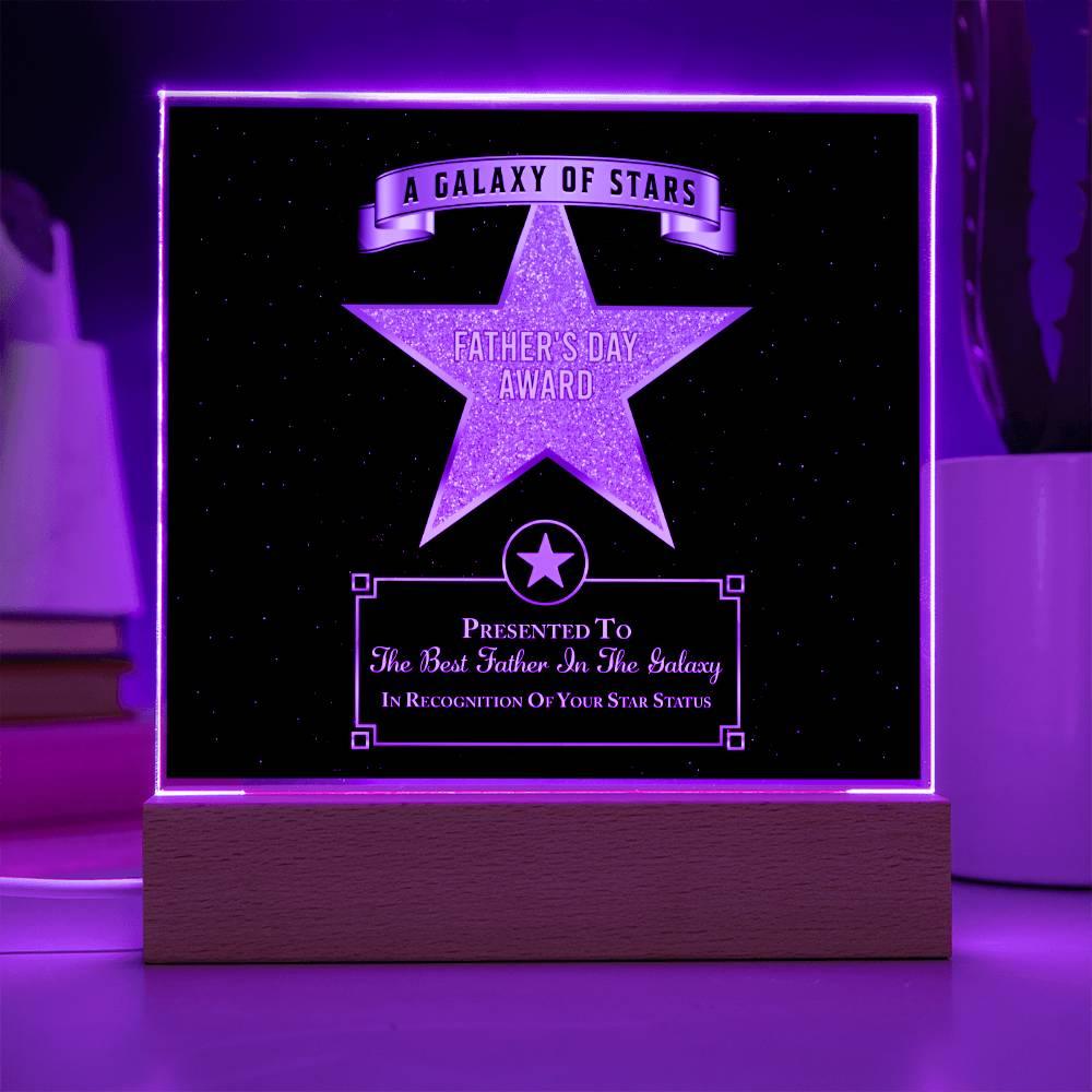 Father's Day Award for Best Father in the Galaxy Acrylic Plaque