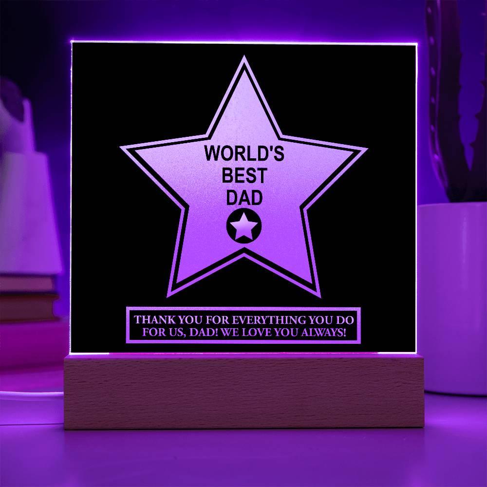 Gift For Dad - World's Best Dad Award Acrylic Plaque