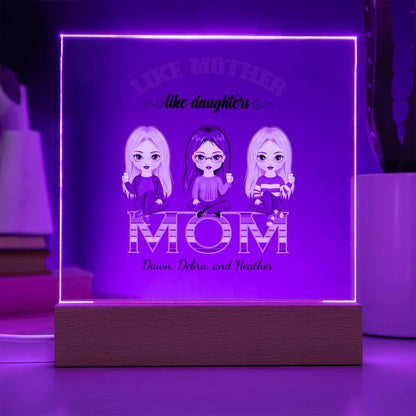 Mom Personalized Acrylic Plaque Like Mother Like Daughter