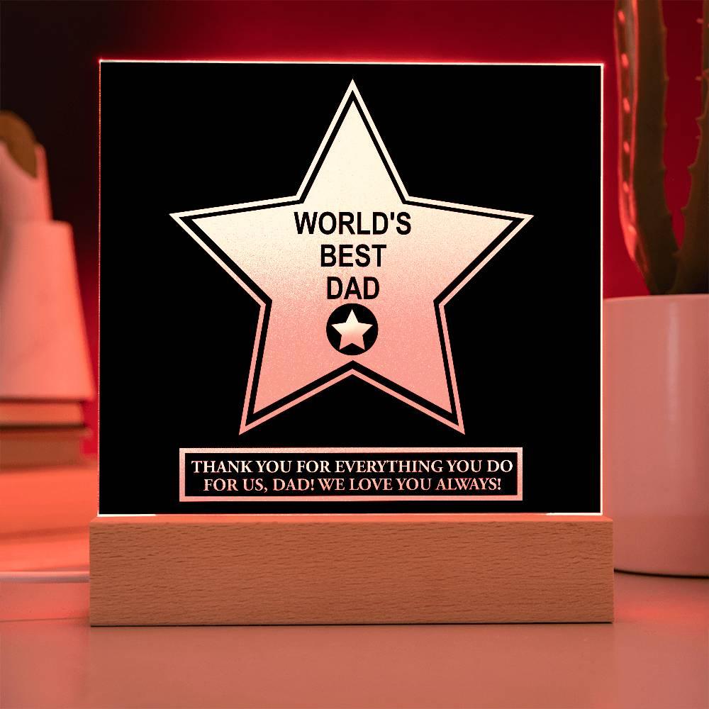 Gift For Dad - World's Best Dad Award Acrylic Plaque