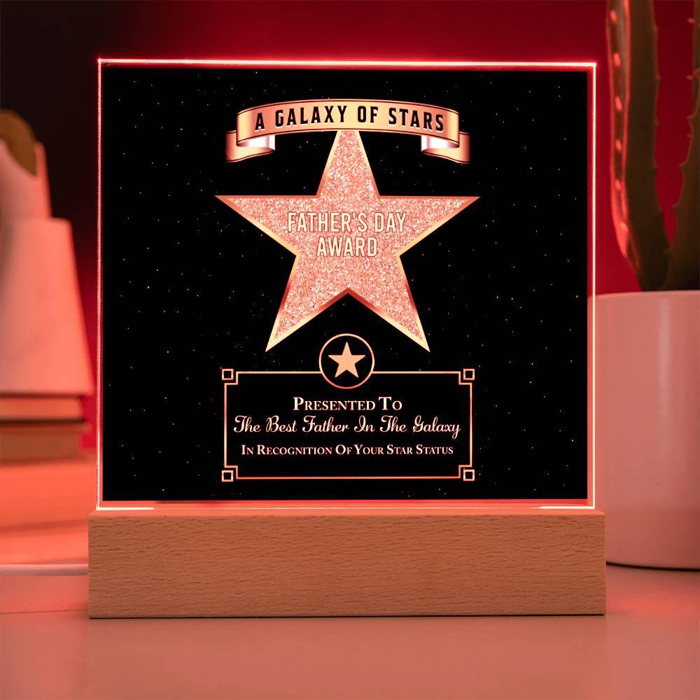 Father's Day Award for Best Father in the Galaxy Acrylic Plaque