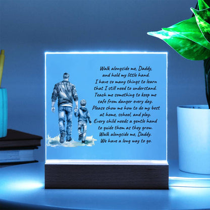 Father and Son Walk Alongside Me, Daddy Personalized Acrylic Plaque