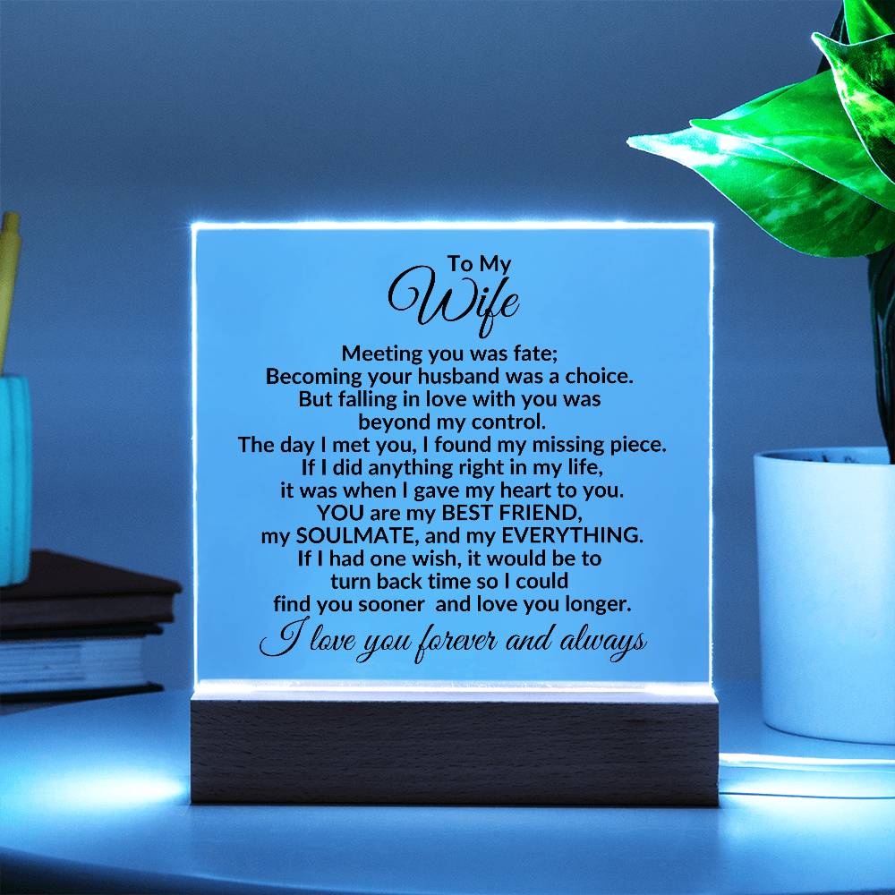 Heartfelt Gift for Wife You are My Best Friend, My Everything - Square Acrylic Plaque Personalized Birthday Anniversary Valentine Holiday