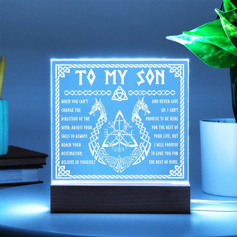 Gift for Son Inspirational Acrylic Plaque Never Give Up