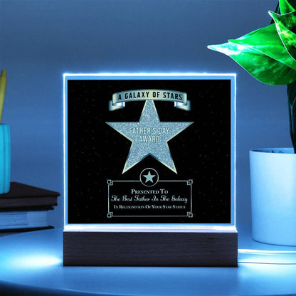 Father's Day Award for Best Father in the Galaxy Acrylic Plaque