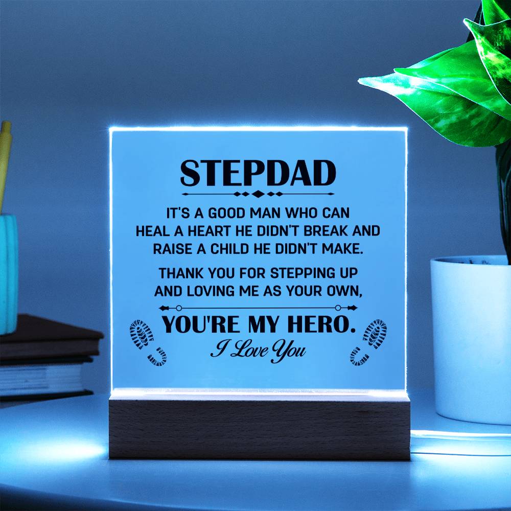 Gift for Stepdad Thank You for Stepping Up Acrylic Plaque