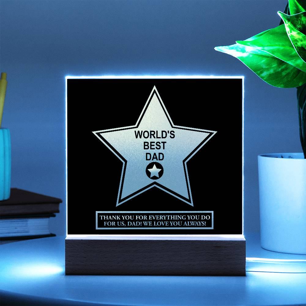 Gift For Dad - World's Best Dad Award Acrylic Plaque