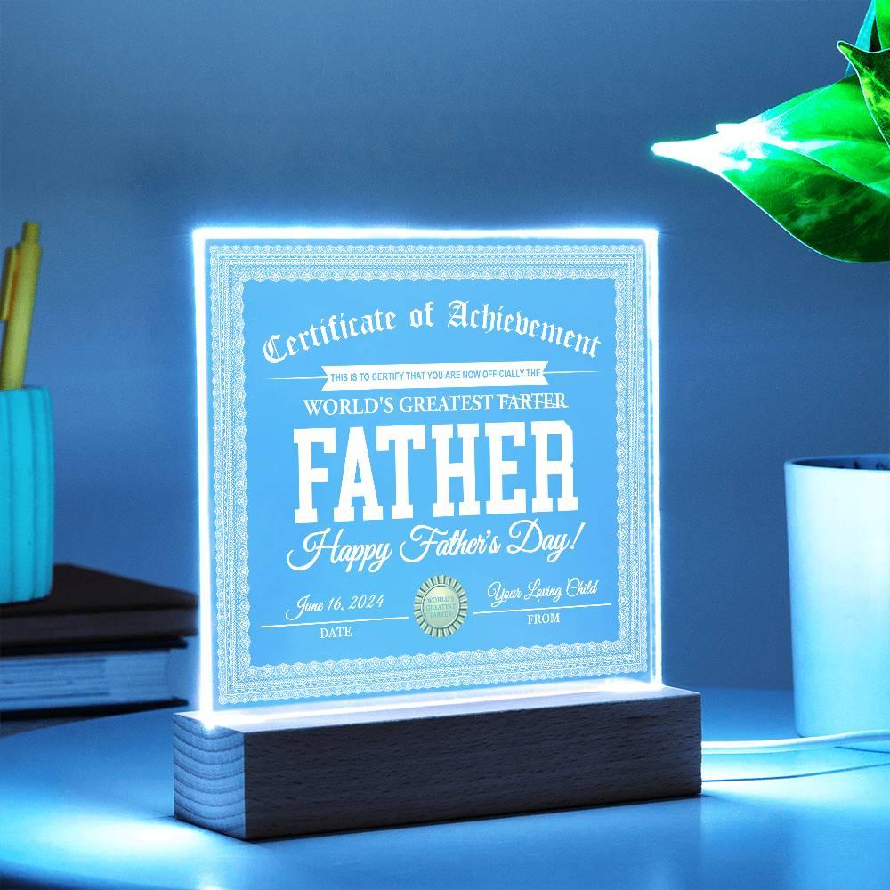 Dad Gift - World's Greatest Farter Funny Personalized Acrylic Plaque