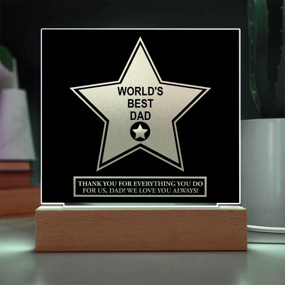 Gift For Dad - World's Best Dad Award Acrylic Plaque