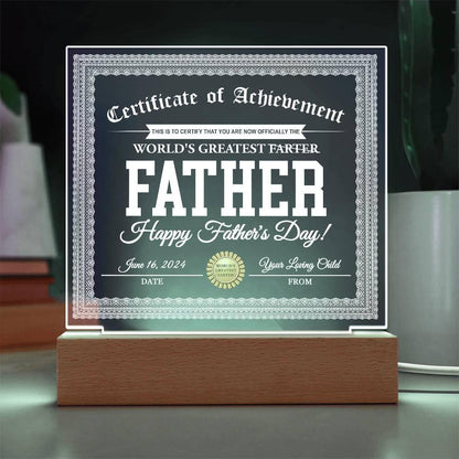 Dad Gift - World's Greatest Farter Funny Personalized Acrylic Plaque