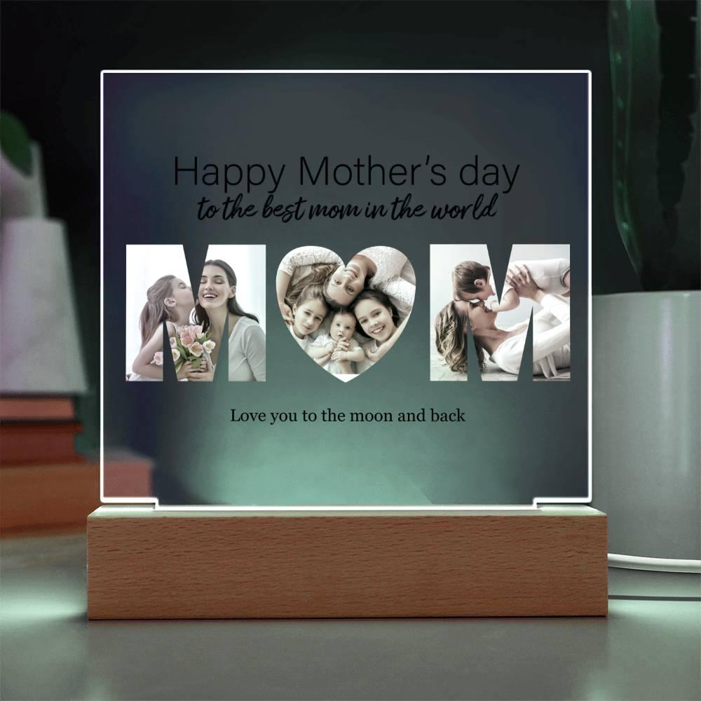 Custom MOM Photo Collage Acrylic Plaque Mother's Day Birthday Gift