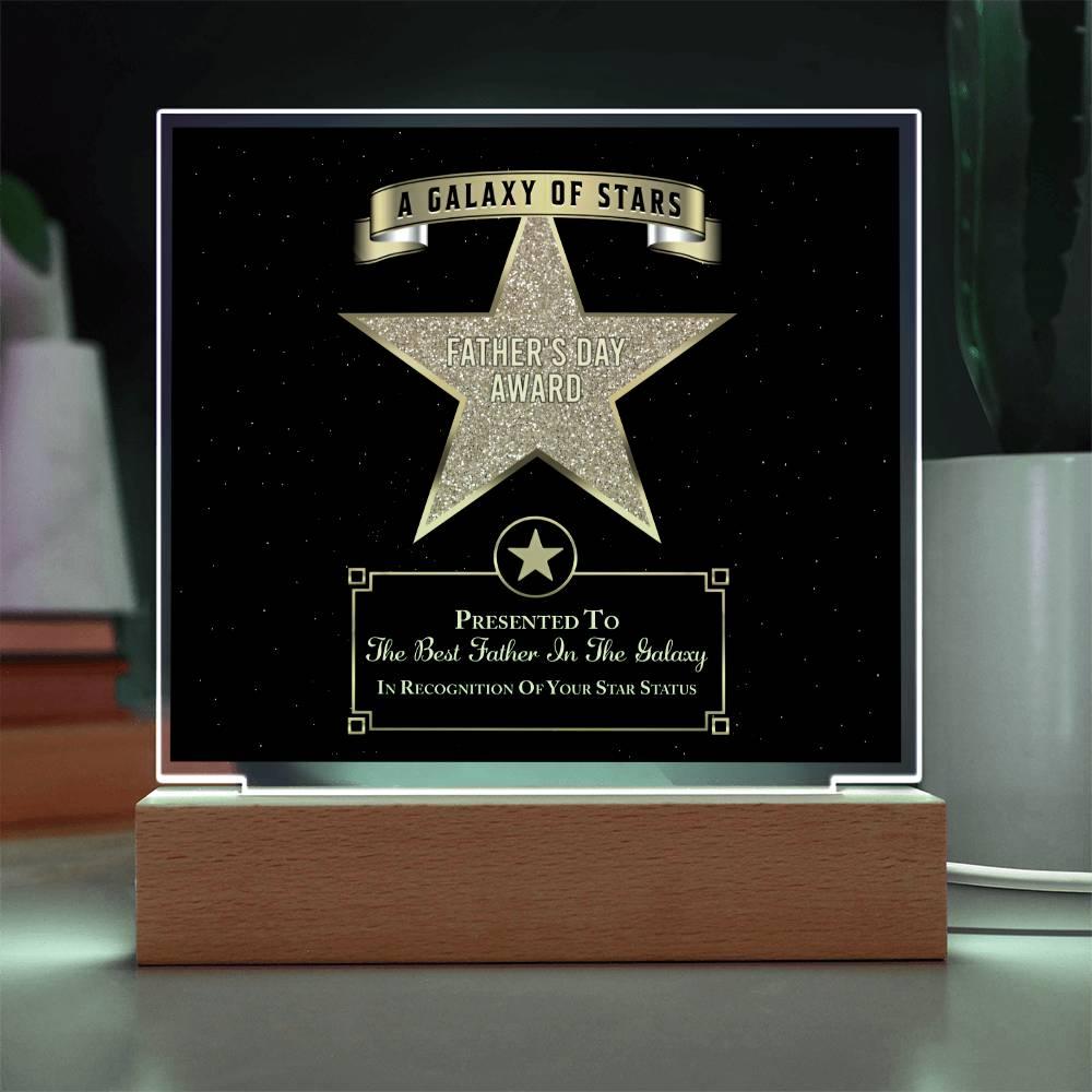 Father's Day Award for Best Father in the Galaxy Acrylic Plaque