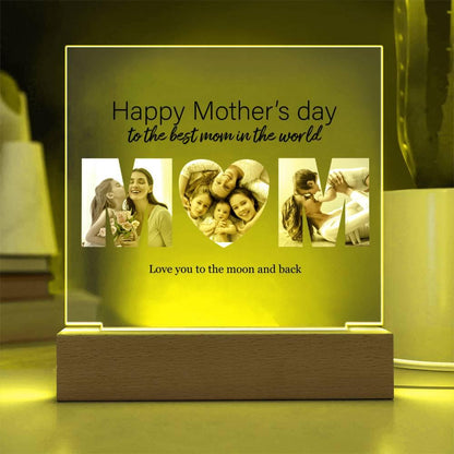 Custom MOM Photo Collage Acrylic Plaque Mother's Day Birthday Gift