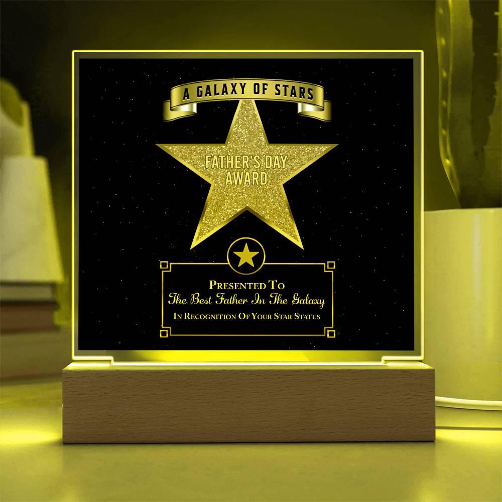 Father's Day Award for Best Father in the Galaxy Acrylic Plaque