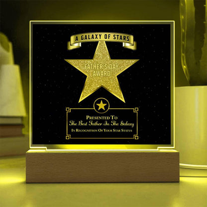 Father's Day Award for Best Father in the Galaxy Acrylic Plaque