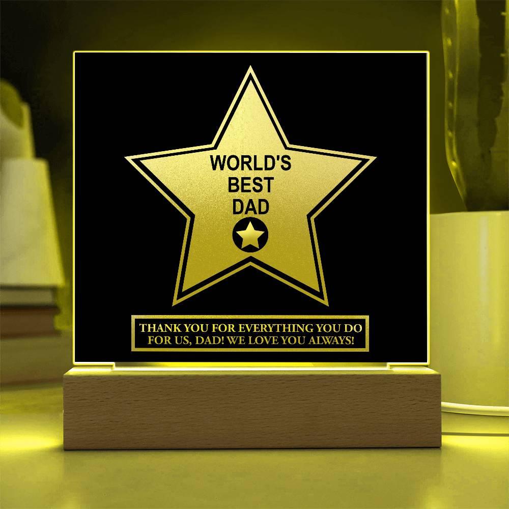 Gift For Dad - World's Best Dad Award Acrylic Plaque