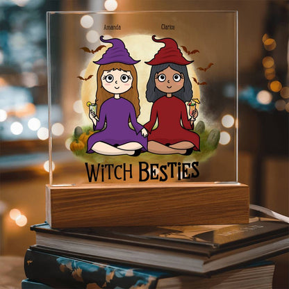 Witch Besties Personalized Best Friends Halloween Acrylic Plaque