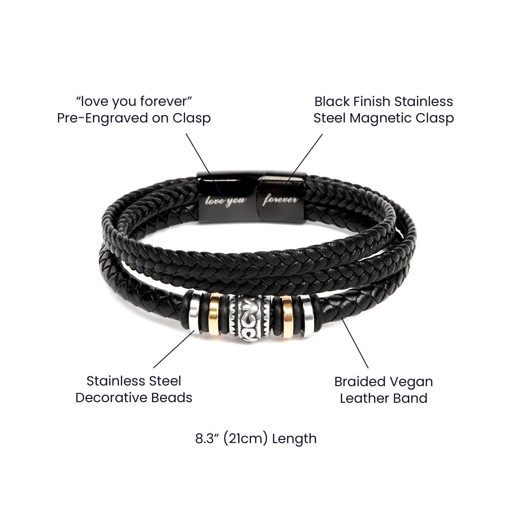 Apology Gift For Him - Sorry, I Wish I Could - Love You Forever Men's Bracelet